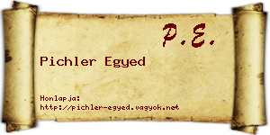 Pichler Egyed névjegykártya